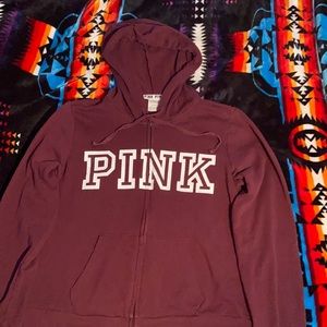 Pink zip up hoodie size: Large